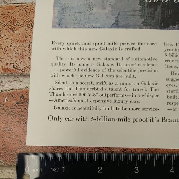 1961 Ford Galaxie Quality / Whisper - Red Car - Original Vtg PRINT AD Ephemera - Picture 8 of 10